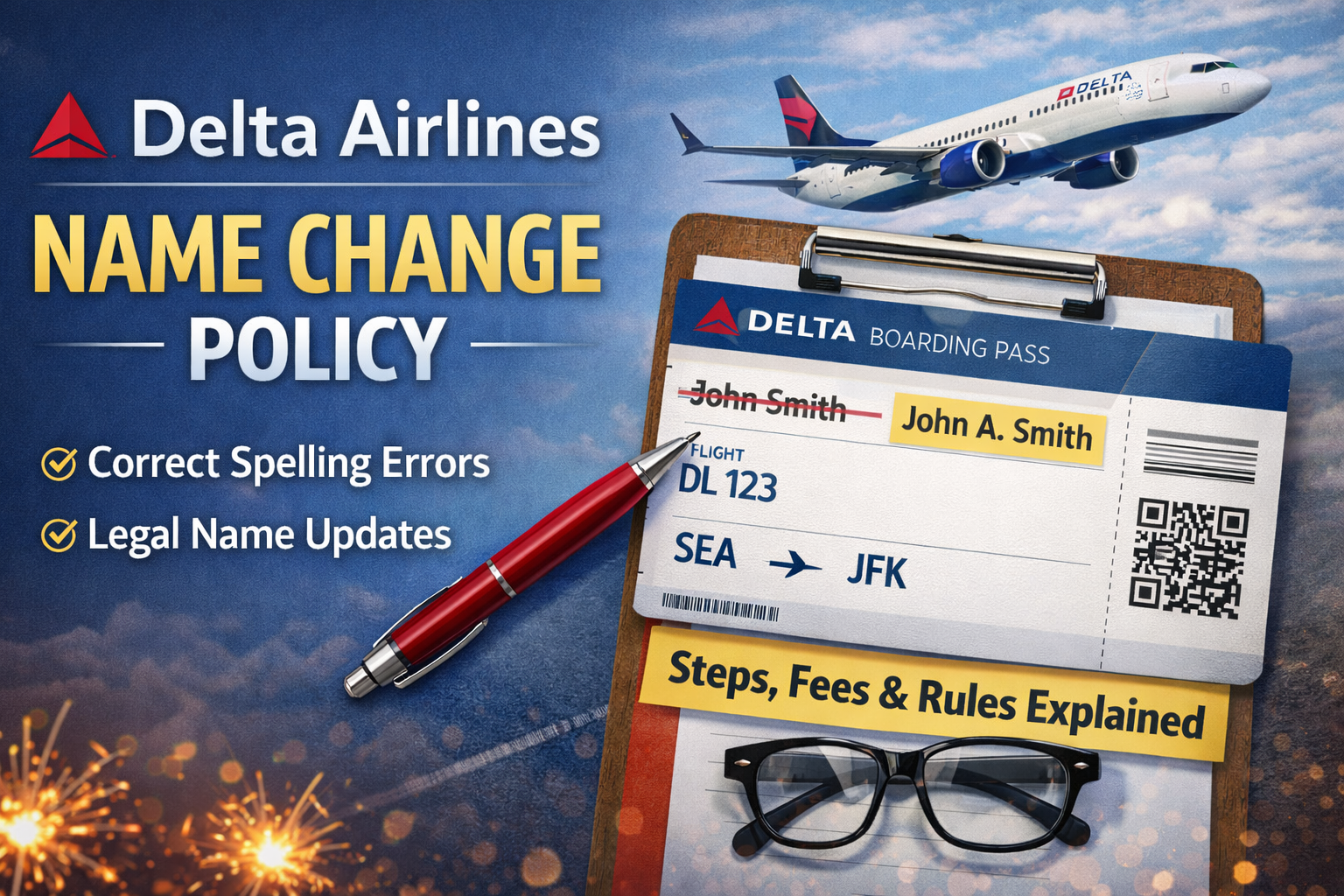 Delta Airlines Name Change Policy: Rules, Fees & How to Correct Your Ticket
