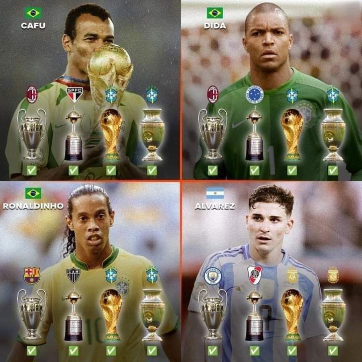 نجوم كرة القدم الذين تُوِّجوا بكل الألقاب