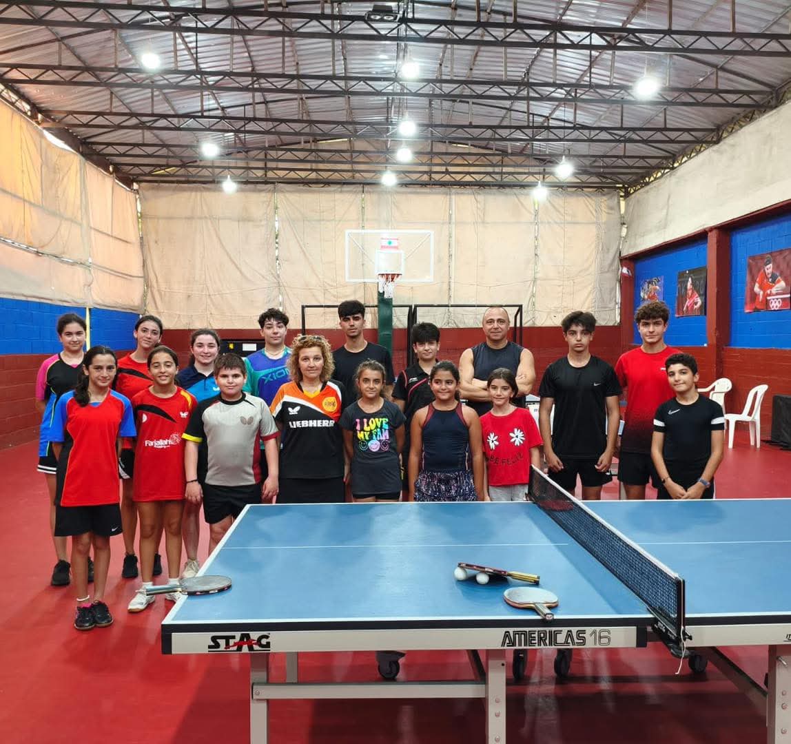 تمارين منتخب جبل لبنان لكرة الطاولة بقيادة كاتشيبيشيان