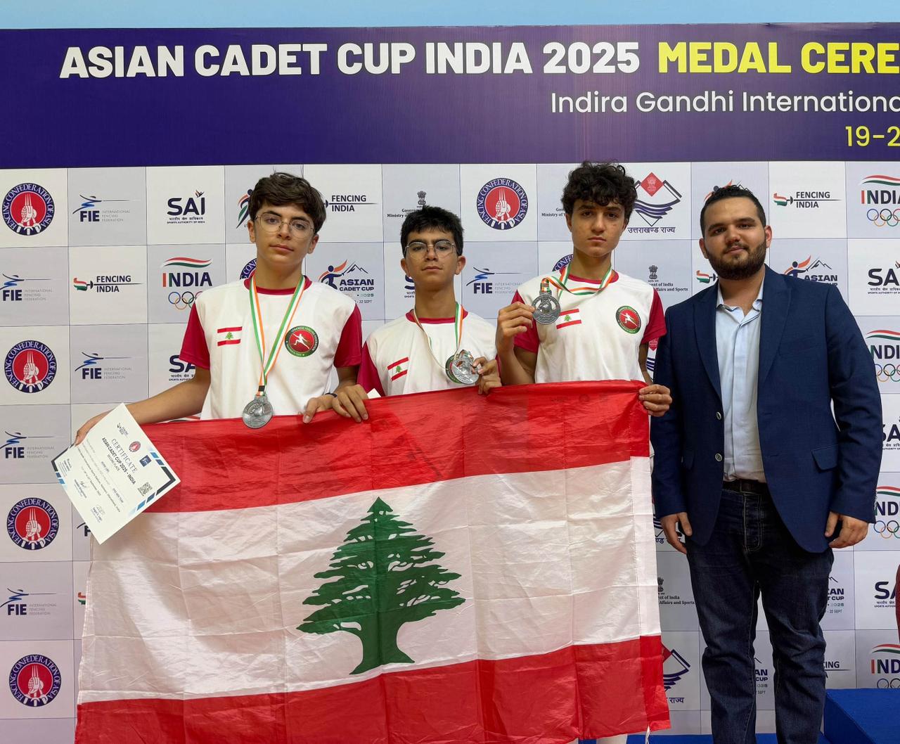 فضية تاريخية للبنان في كأس آسيا للمبارزة