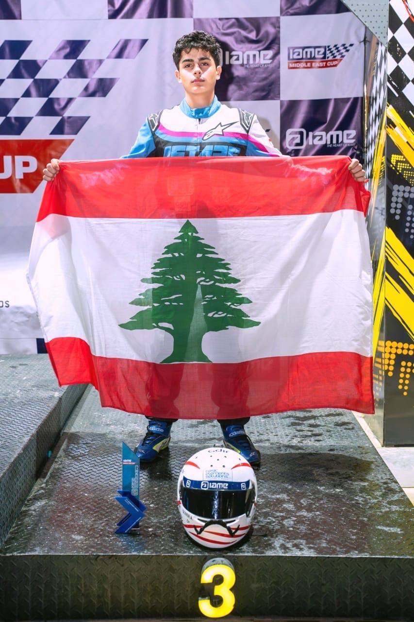 أول تتويج دولي للسائق البطل أوليفر علّامفي "كأس الشرق الأوسط" للكارتنغ