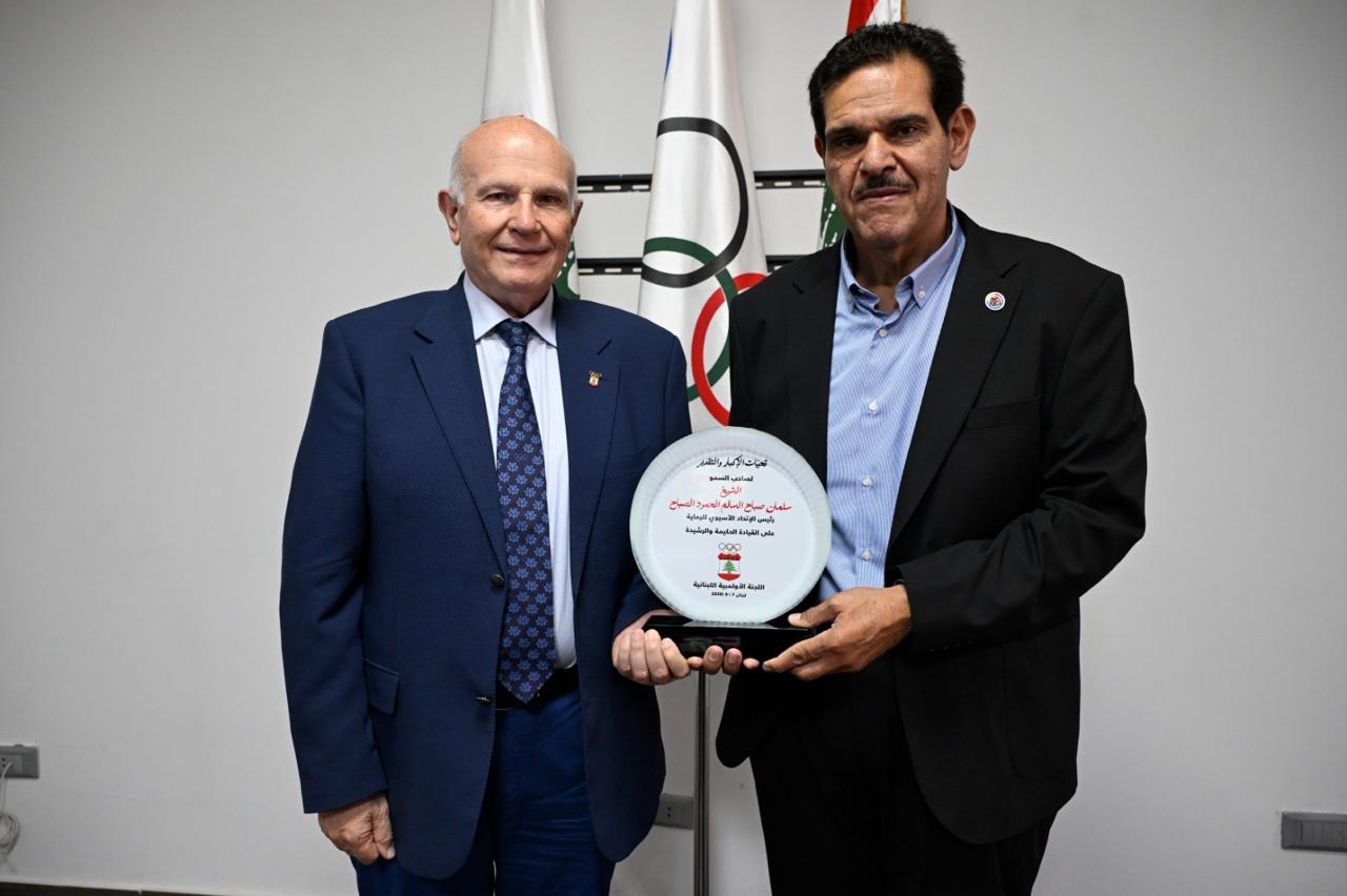 الأولمبية اللبنانية تكرّم الرامي سامر سركيس تقديراً لإحرازه ذهبية السكيت في ألعاب تارانتو المتوسطية