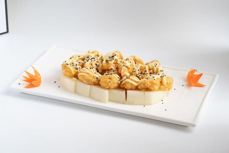 67A- 1/2 BOLAS DE GAMBAS CON CREMA DE MOSTAZA SUAVE 1/2 蜂蜜芥末虾球