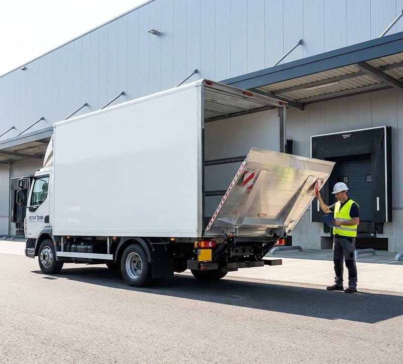 בדיקת דופן אחורית במשאית