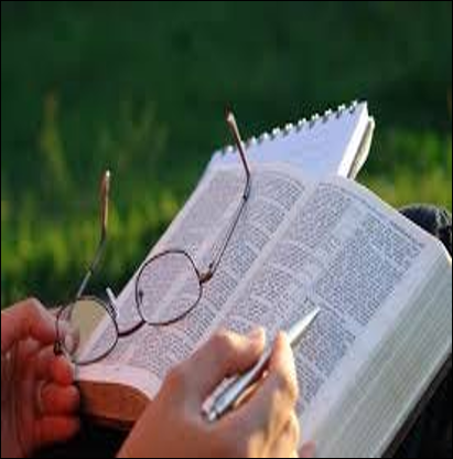 Man studying his Bible.