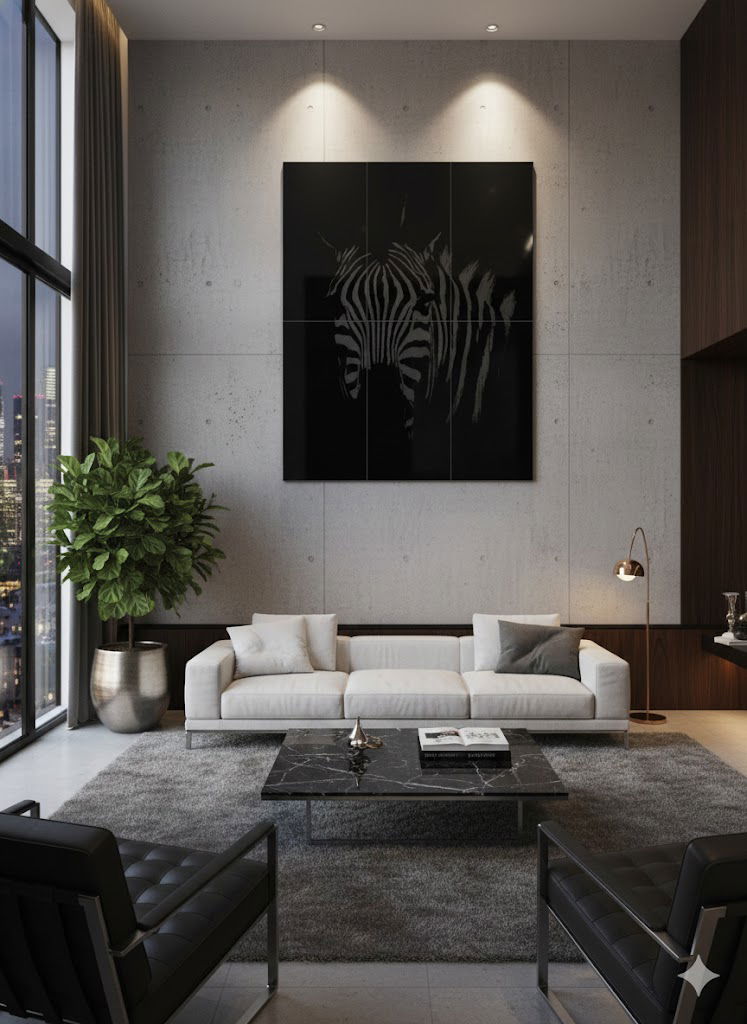 Zebra Silhouette — Precision Engraved Tile Artwork