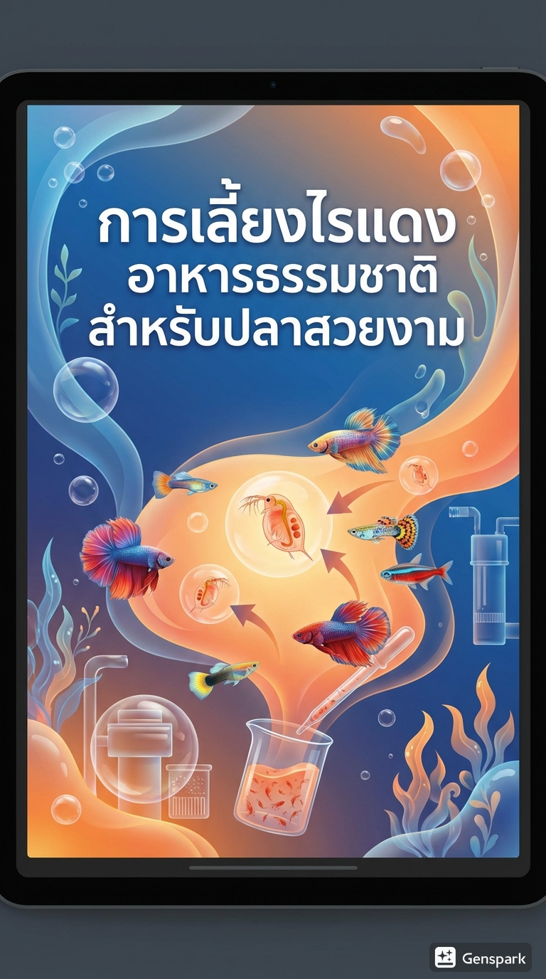 การเลี้ยงไรแดง เป็นอาหารให้ปลาสวยงาม