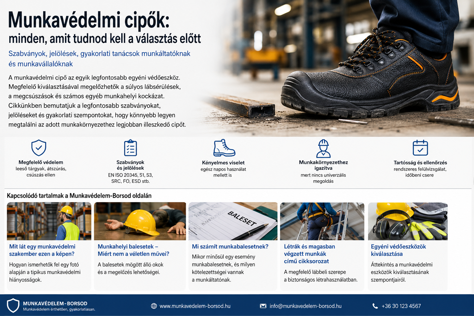 A megfelelő munkavédelmi cipő kiválasztásának alapjai