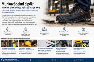 A megfelelő munkavédelmi cipő kiválasztásának alapjai