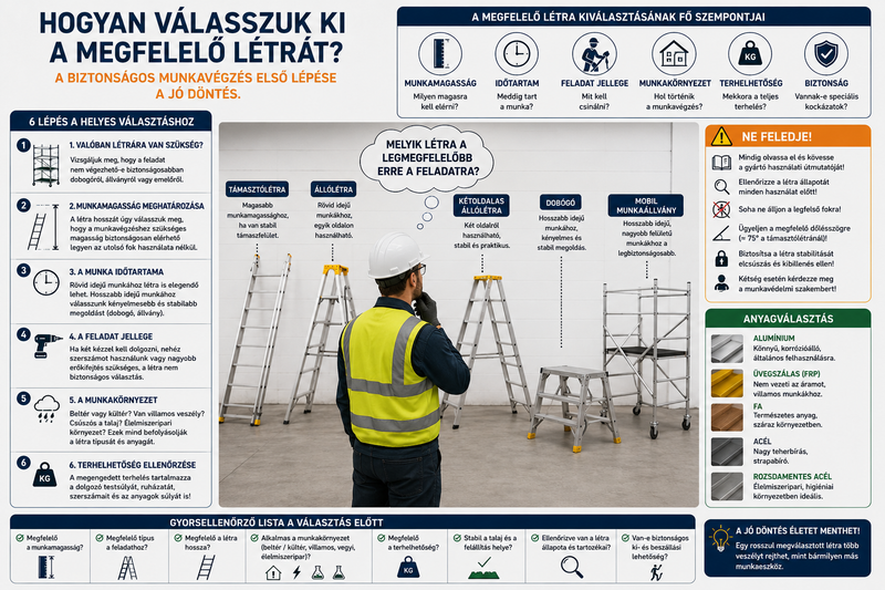 Hogyan válasszuk ki a megfelelő létrát?