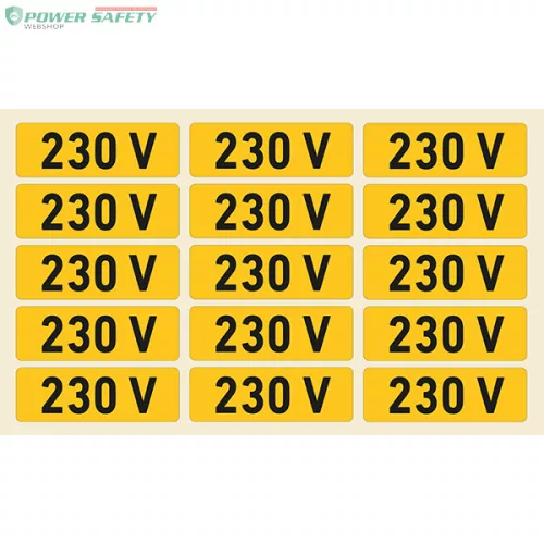 „230 V” jelölőmatrica