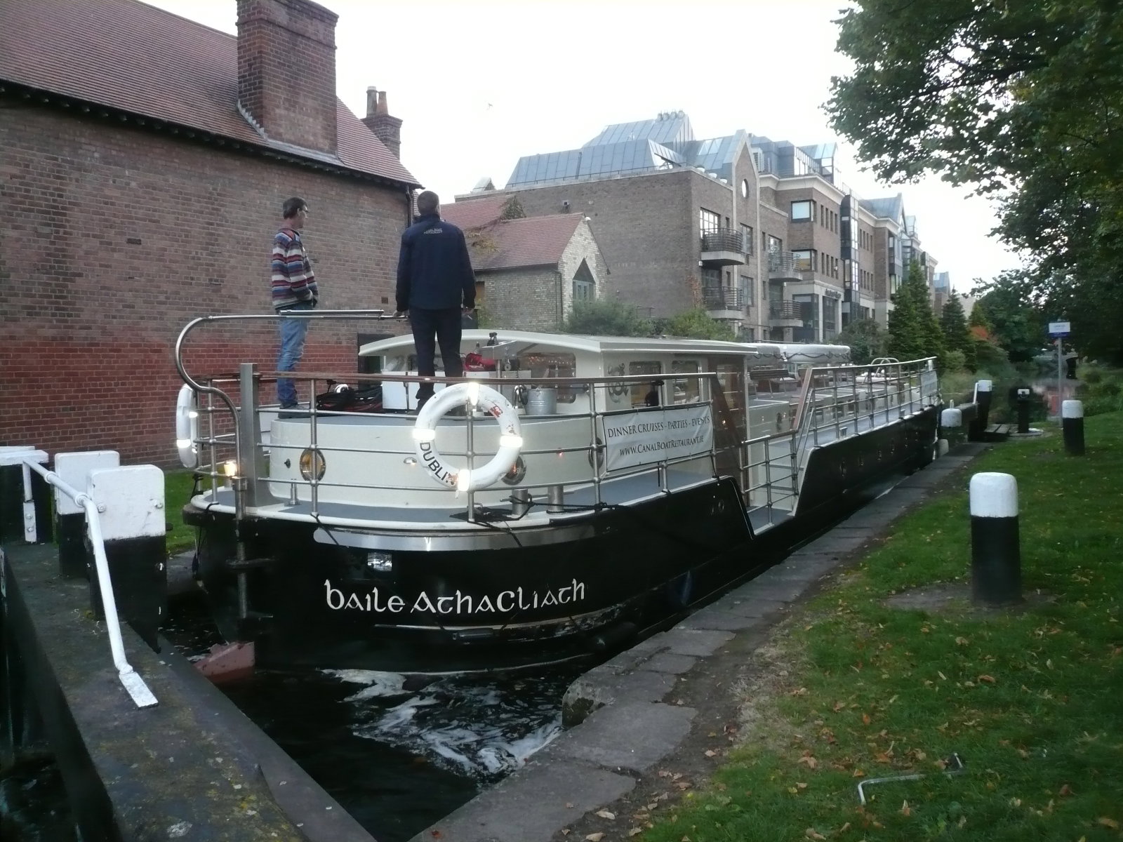 2015 09 Grand Canal Dublin restaurant boat Caladh lock C3 Leeson Street