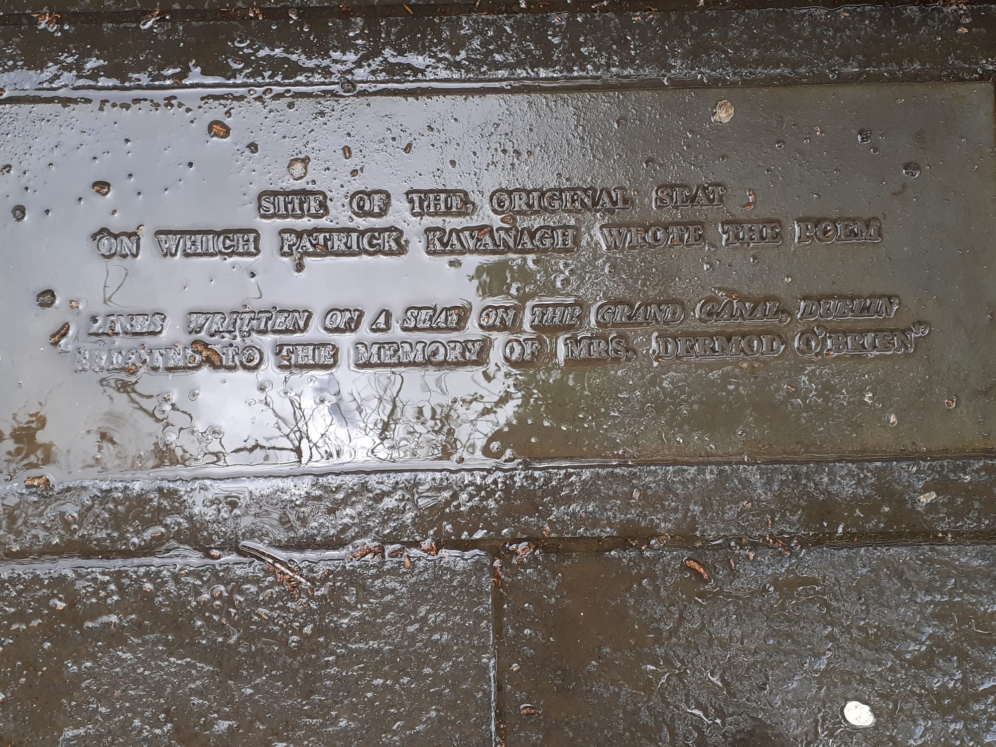2020 05 01st Grand Canal Dublin patrick kavanagh mespil road plaque