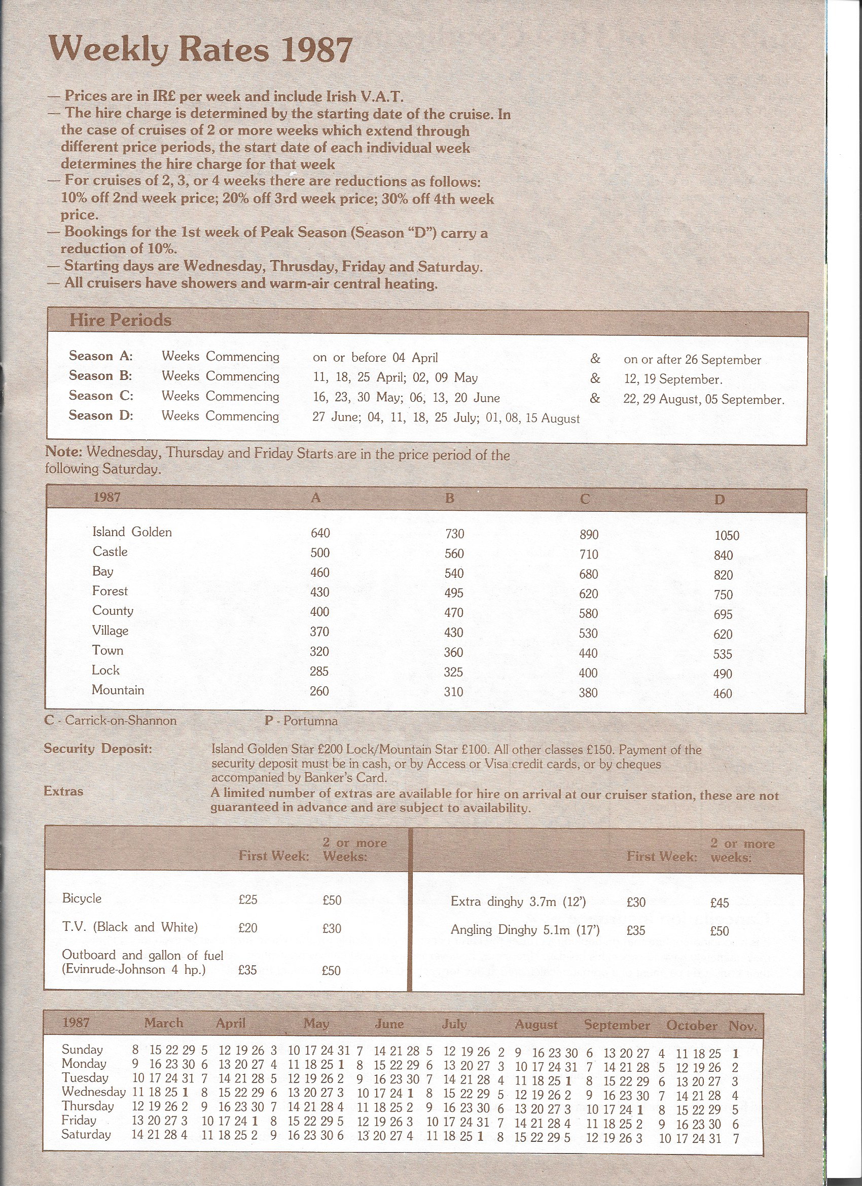 1987 Emerald Star Line brochure