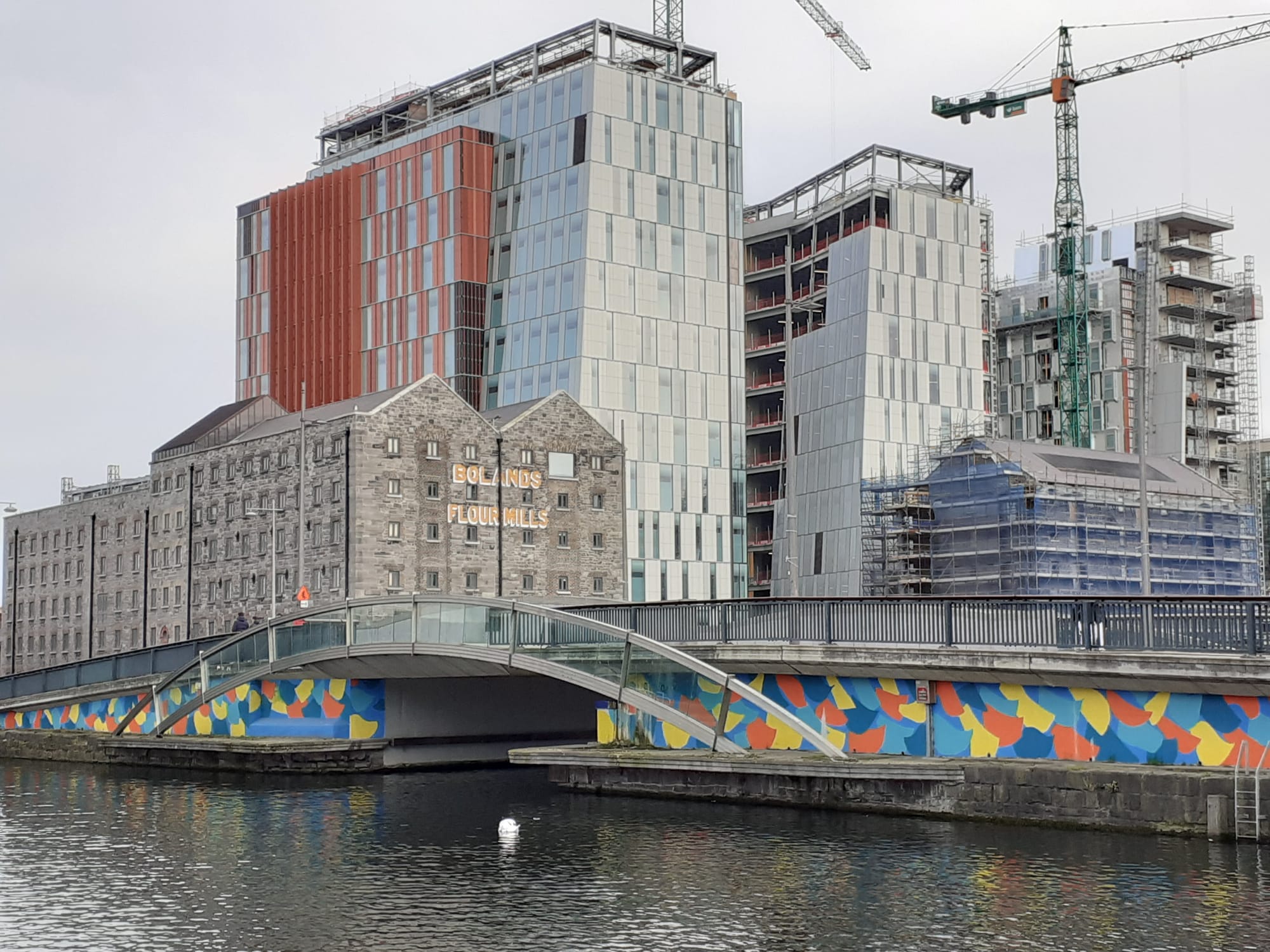 2020 03 19th Grand Canal Dublin Basin, Bolands Mills rebuild by Google