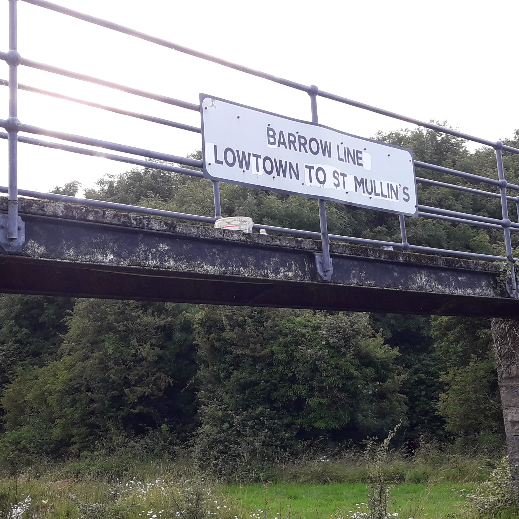 2019 07 18th Grand Canal Lowtown Barrow Line sign Repaired