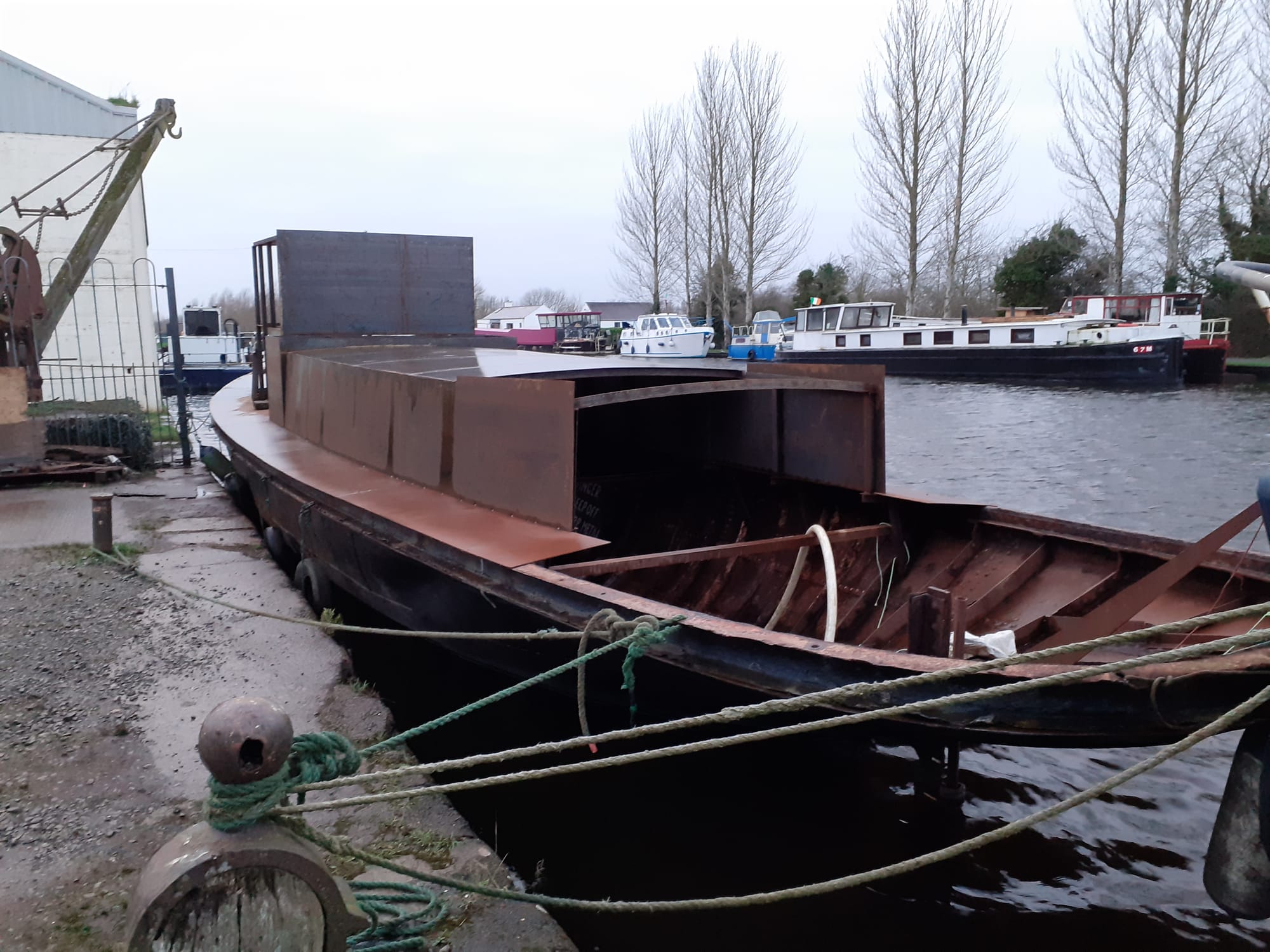 2020 02 02nd Grand Canal Shannon Harbour, Dublin Port Steam Tugboat Rosbeg rebuild
