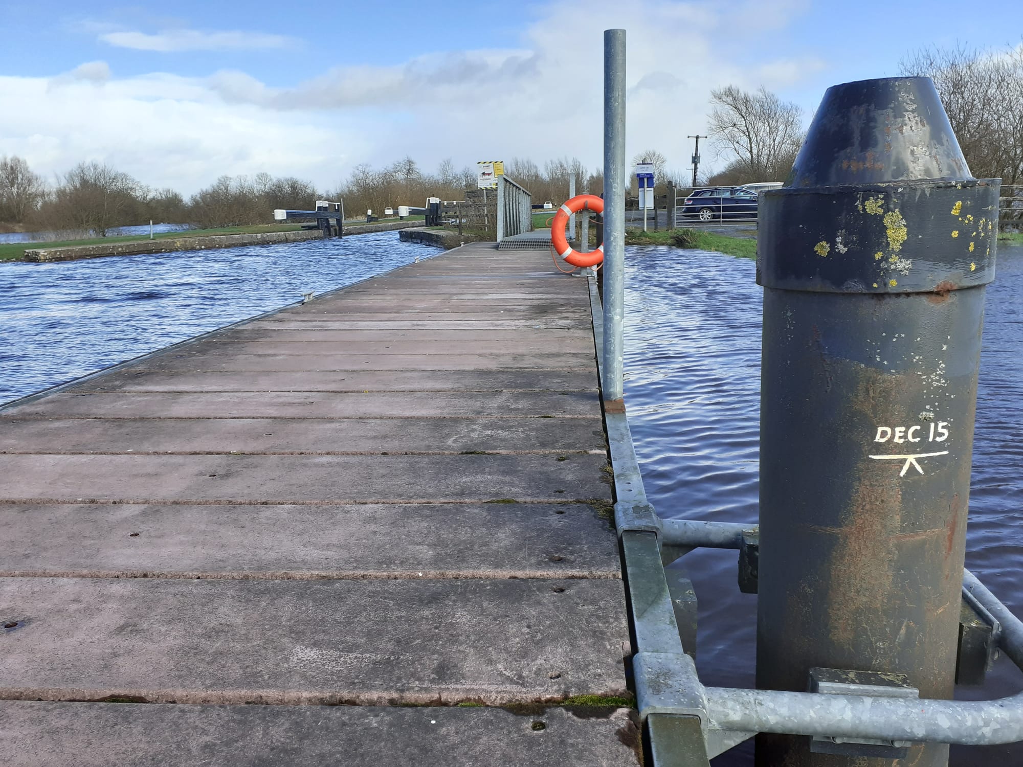 2020 03 01st Grand Canal Shannon Harbour  Lock36 floods raise jetty