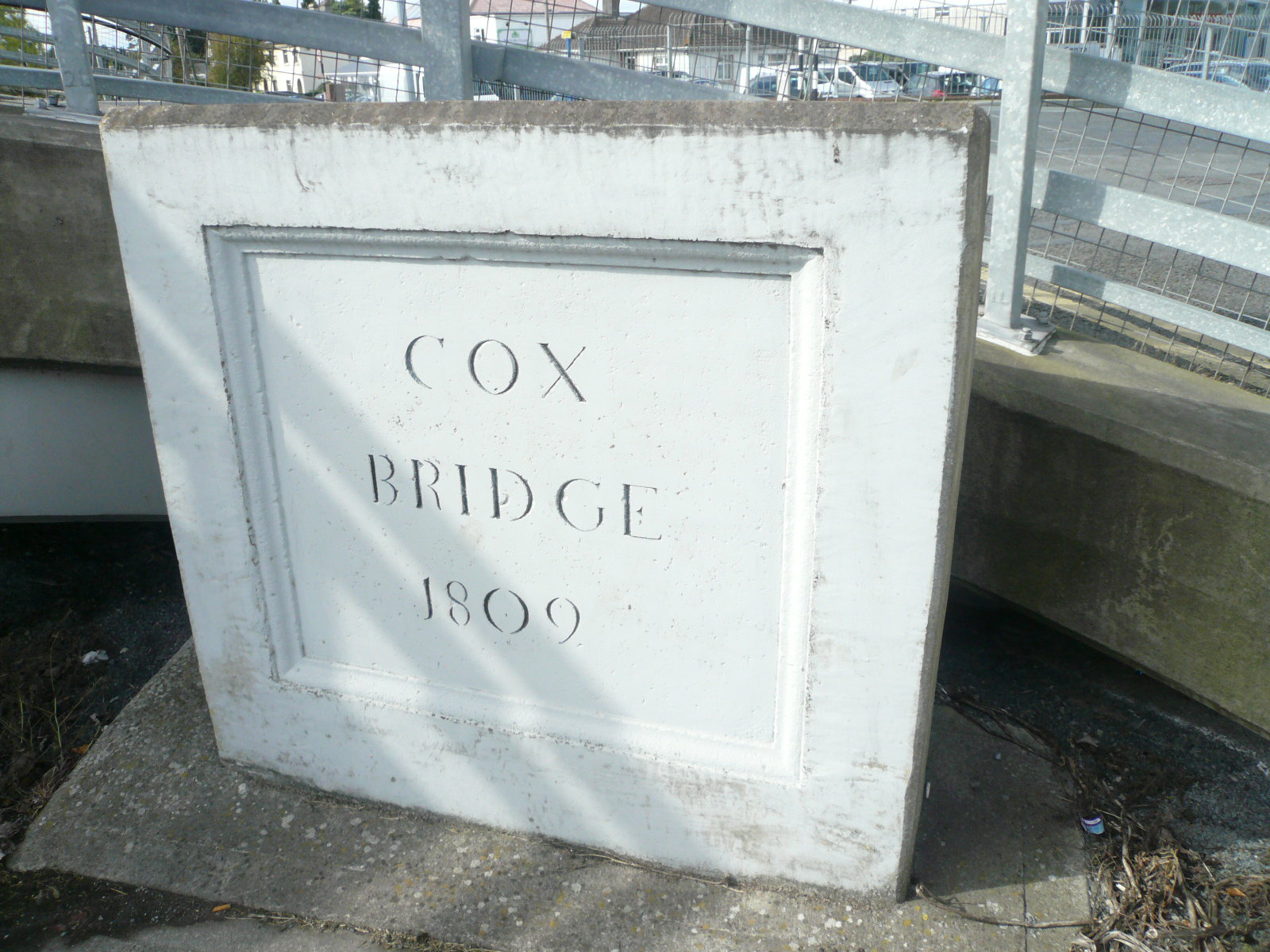 2017 09 30th Grand Canal Tullamore lock 27 Cox Bridge relocated original plaque