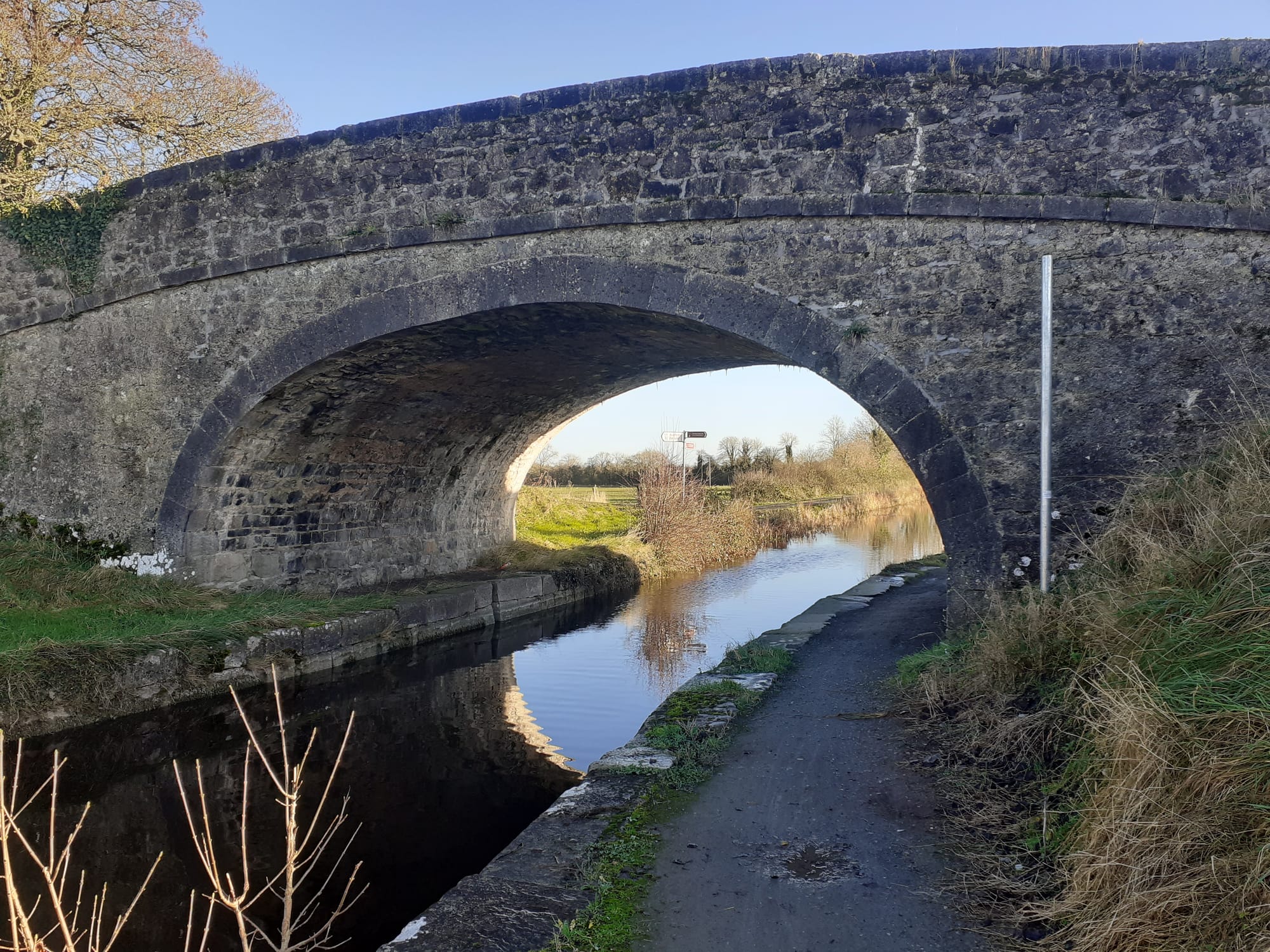 2021 12 05th Grand Canal Ardclough new greenway under old bridge