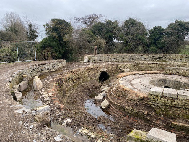 2022 01 Grand Canal Sallins the four pots rebuild works