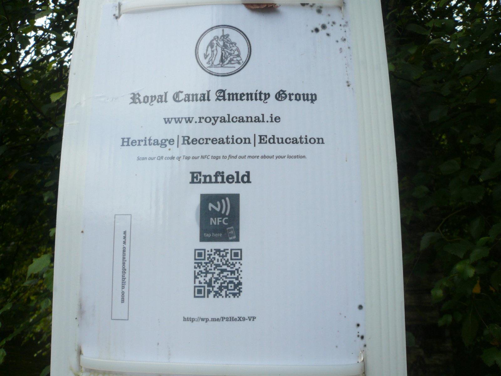 2016 09 Royal Canal Enfield. Royal Canal Amenity Group signage