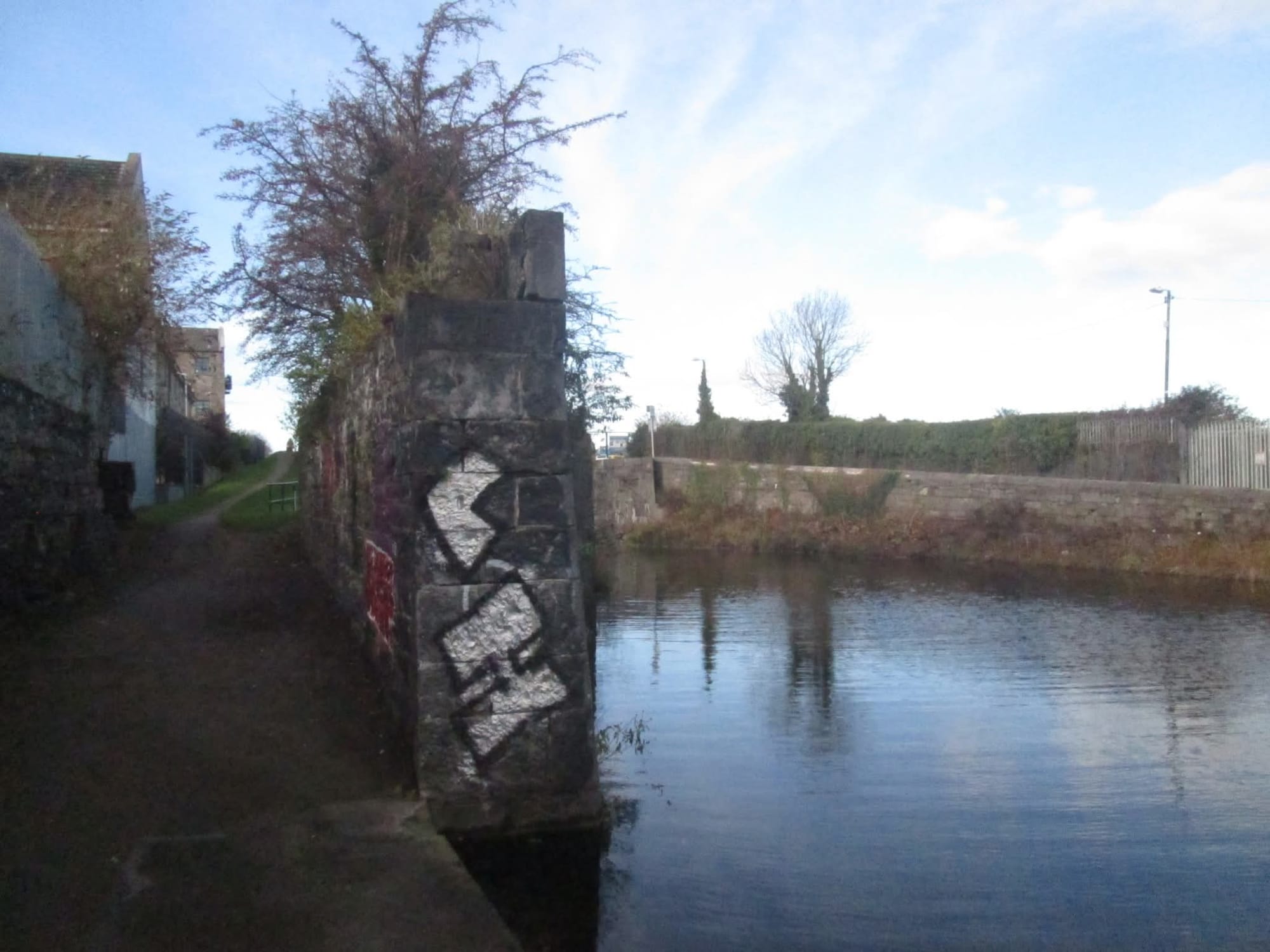 2025 11 26th Royal Canal Phibsboro mills, former railway crossing