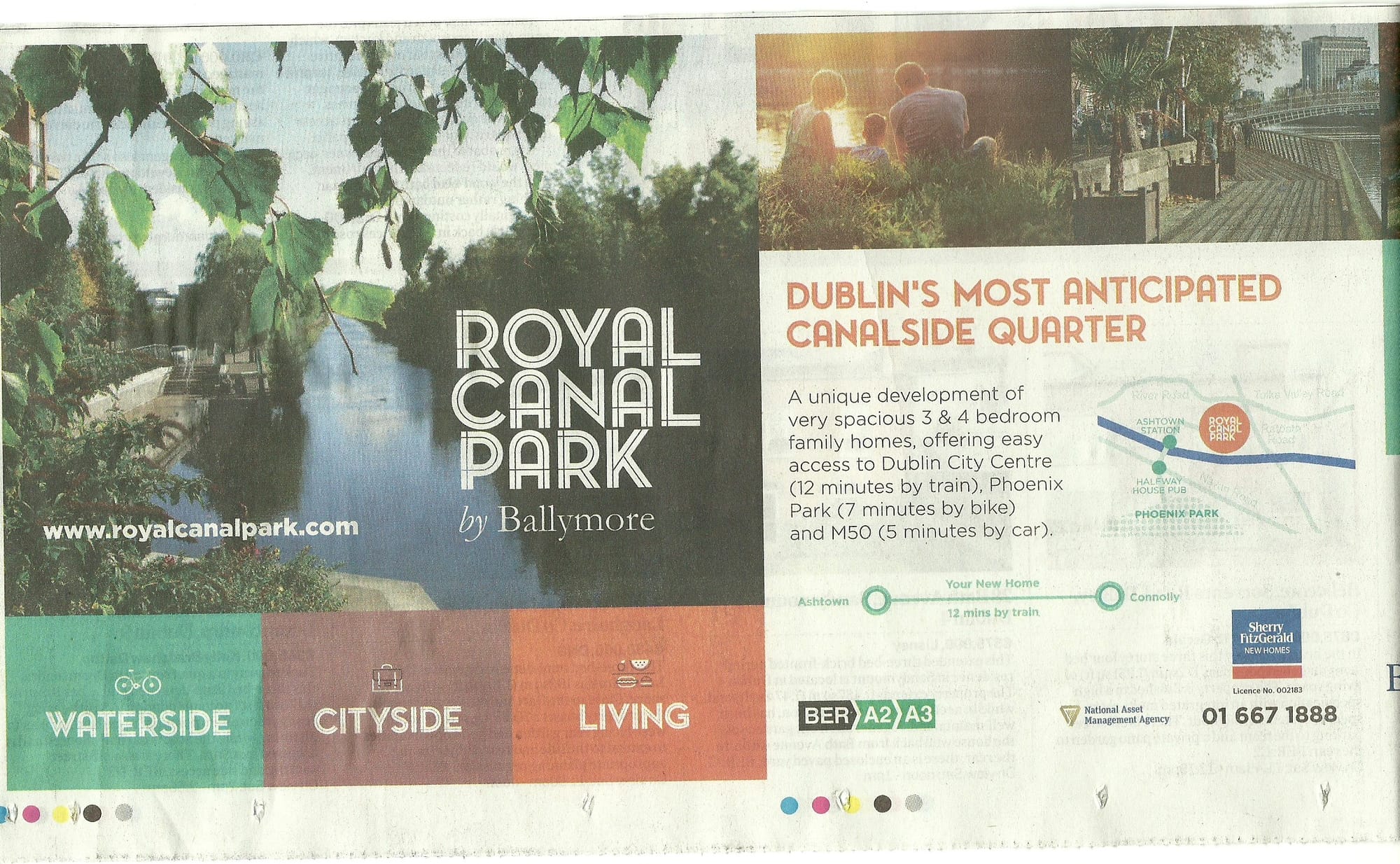2015 11 05th Irish Times Royal Canal Park advert, new Dublin canalside development