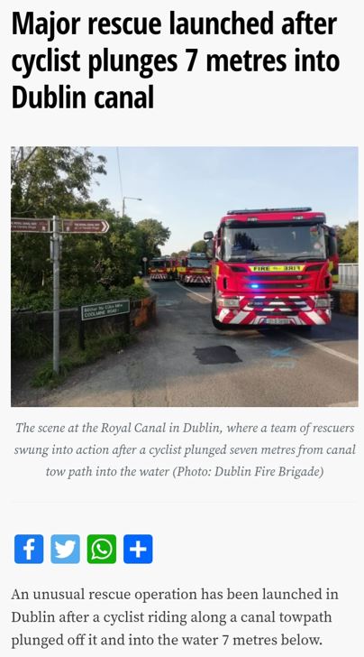 2021 09 Royal Canal Dublin deep sinking cycle plunge