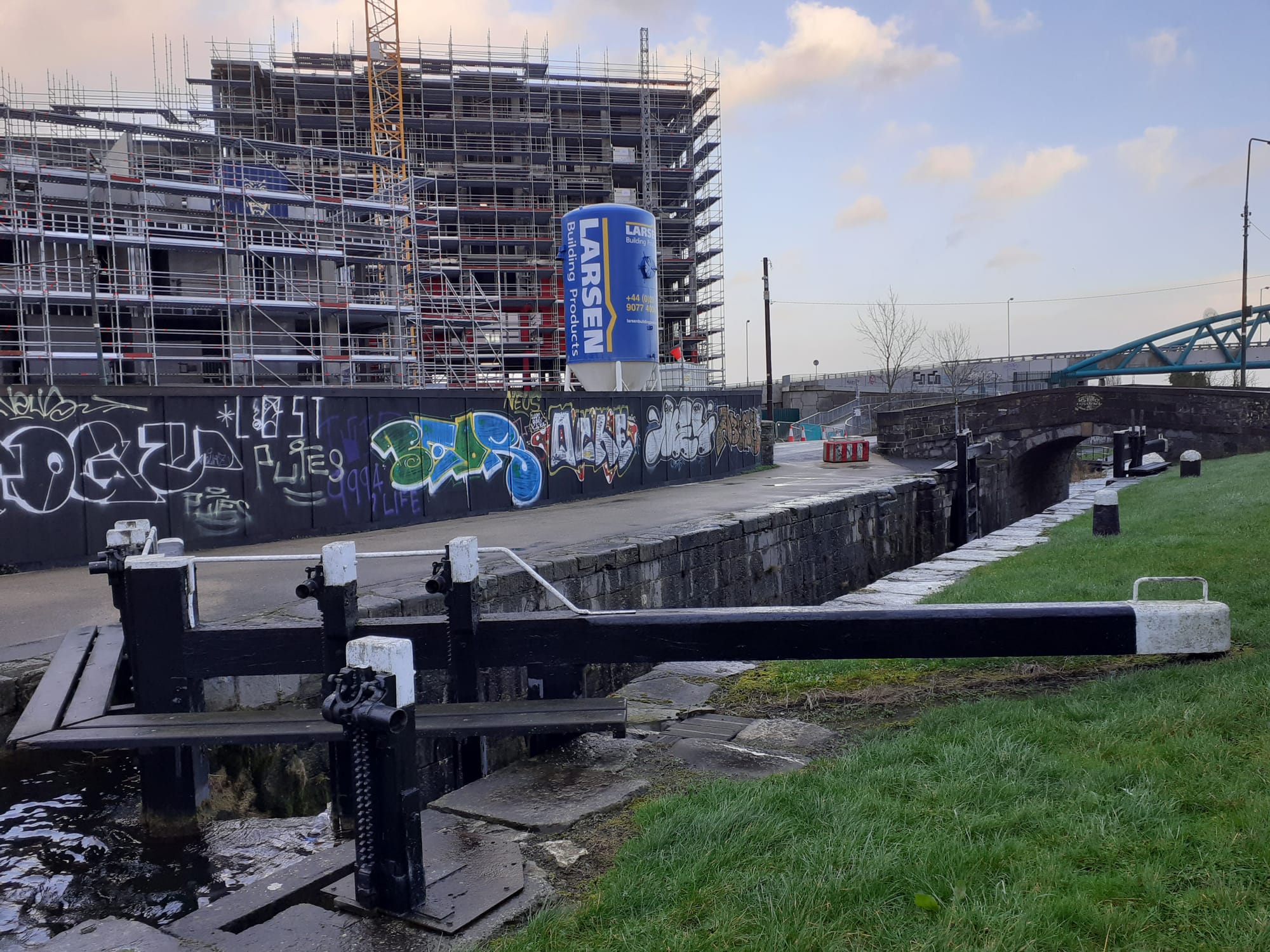 2022 02 20th Royal Canal Dublin Lock 8 developer at work