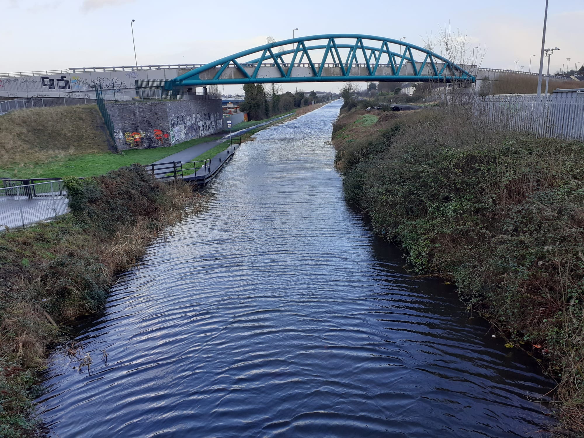 2022 02 20th Royal Canal Dublin Lock 8 roadbridge bypass