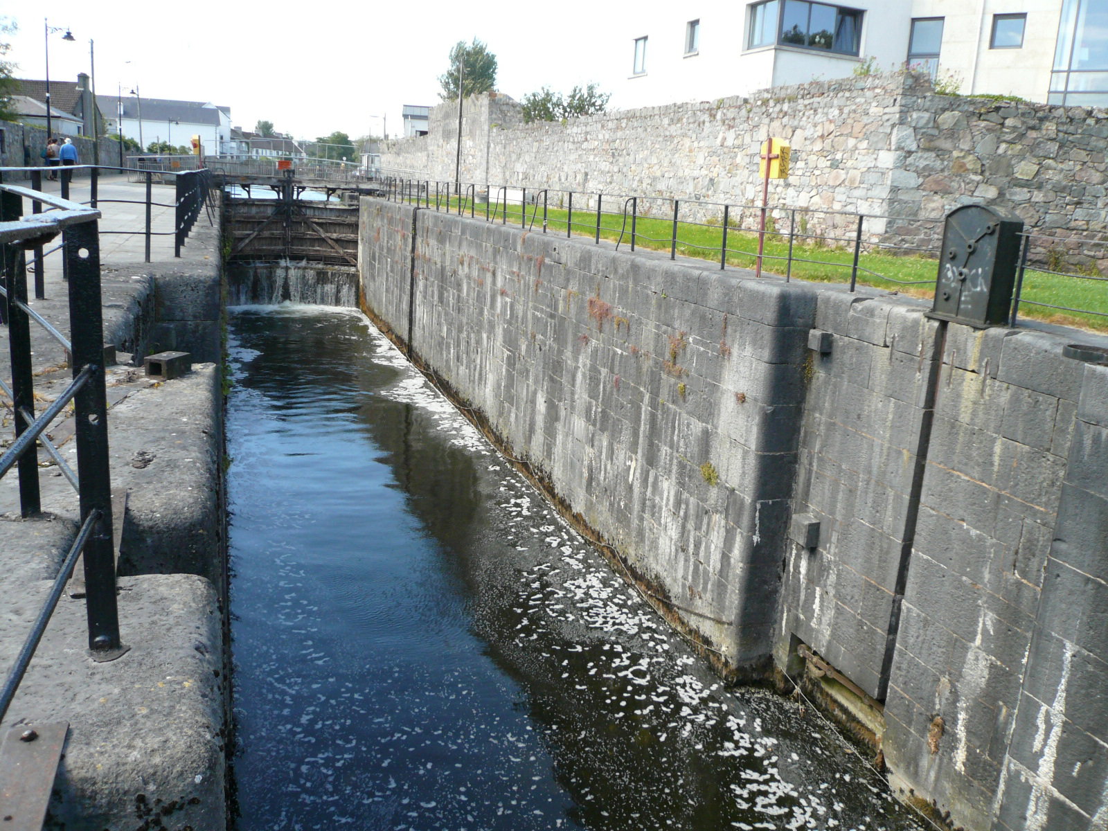 2015 07 Lough Corrib Eglinton Canal Parkavera Lock Galway, old gates about to collapse