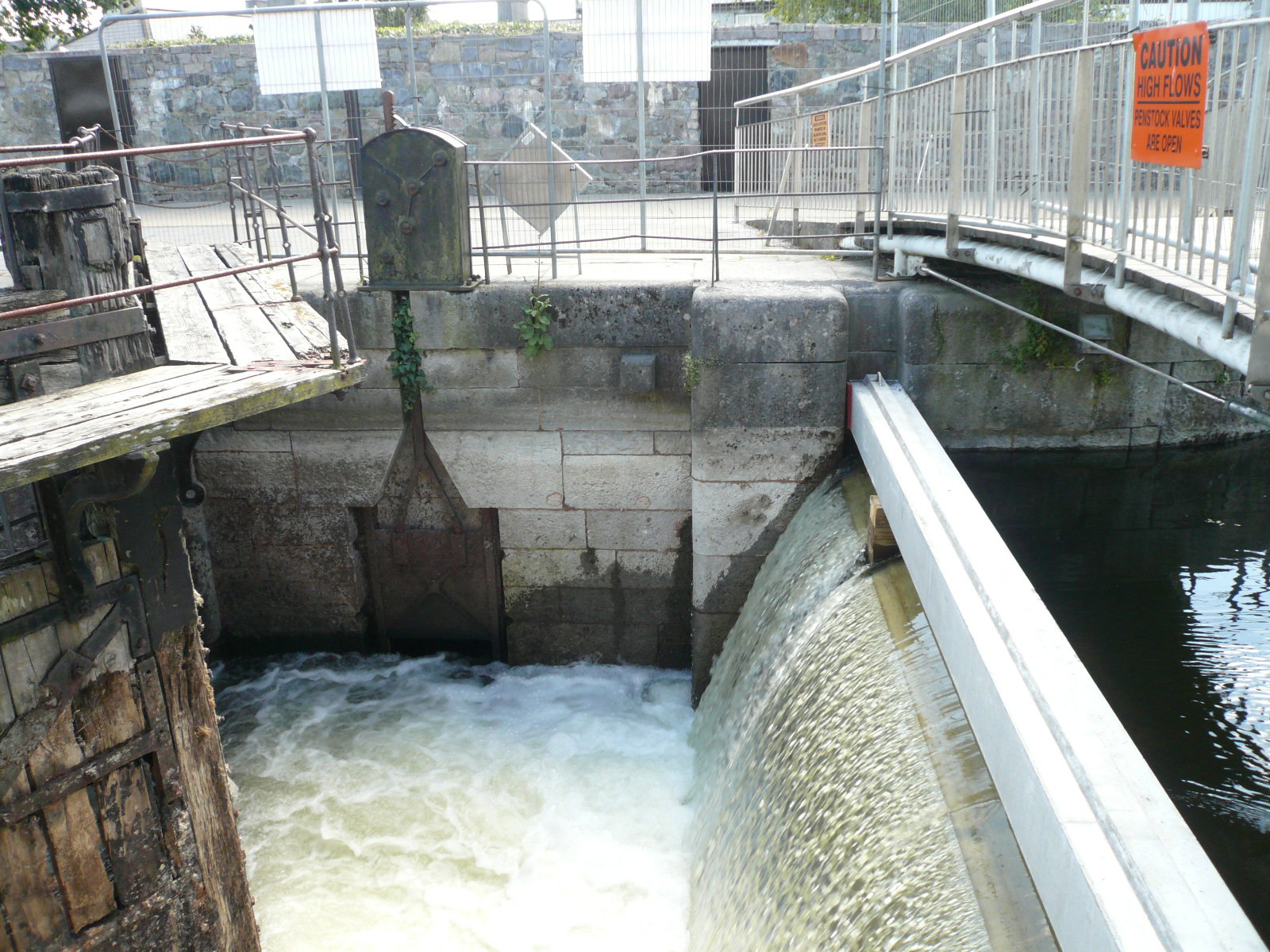 2015 07 Lough Corrib Eglinton Canal Parkavera Lock Galway, new dam installed