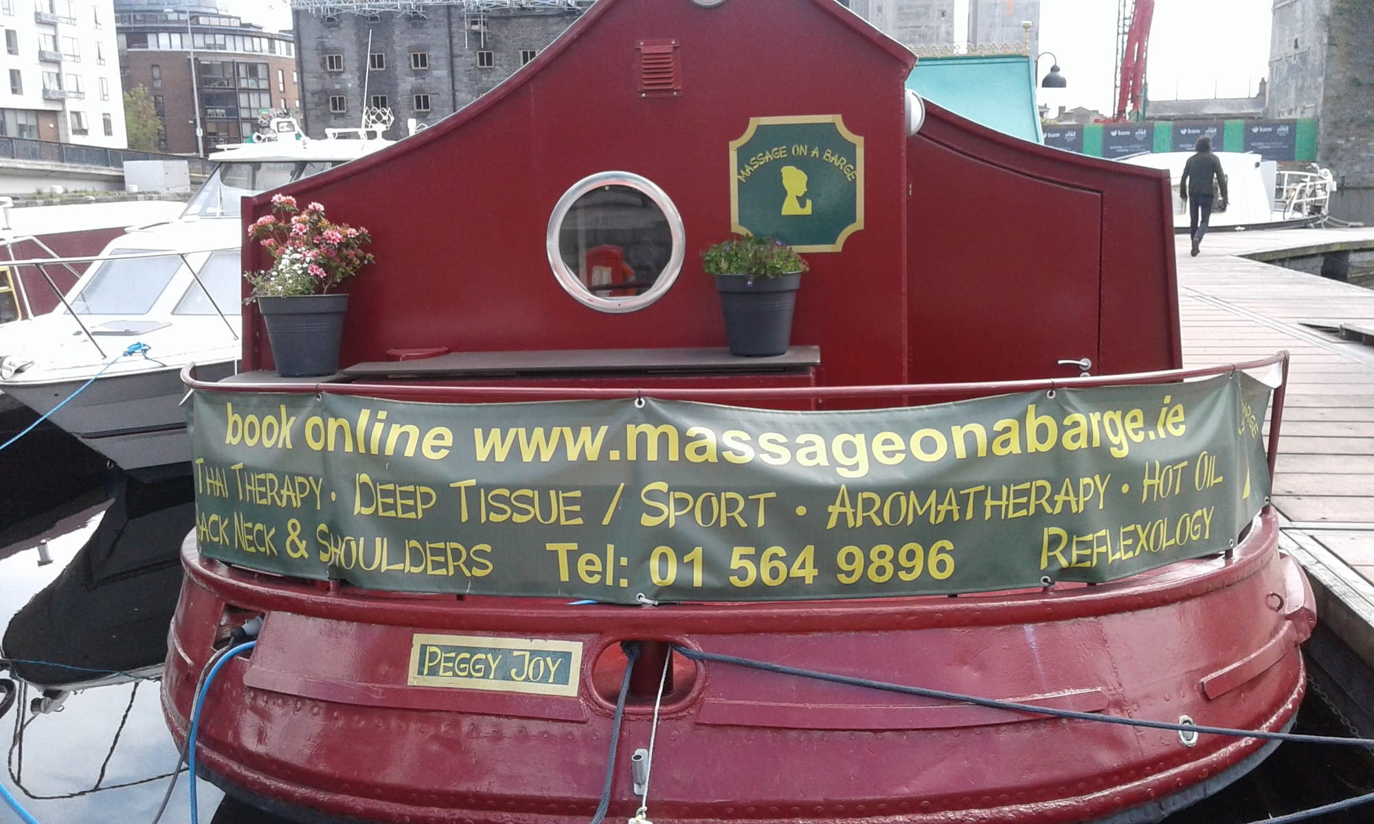 2018 05 07th Grand Canal Dublin massage on a barge