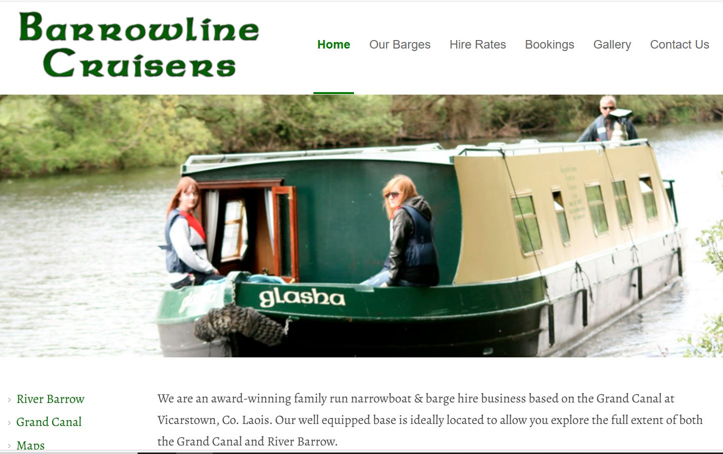 2016 04 Grand Canal Vicarstown Barrowline hireboat web site