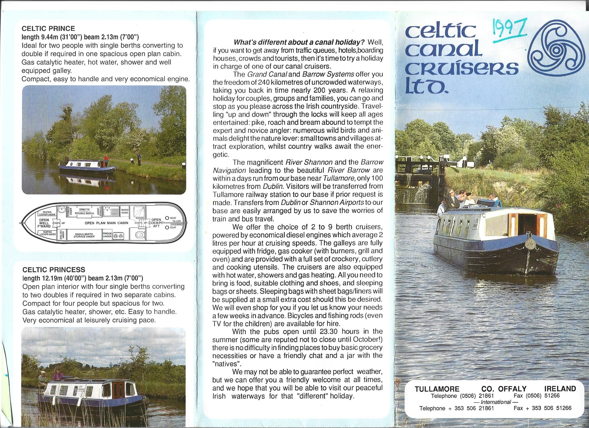 1997 Celtic Canal Cruisers Cappincur Tullamore Brochure