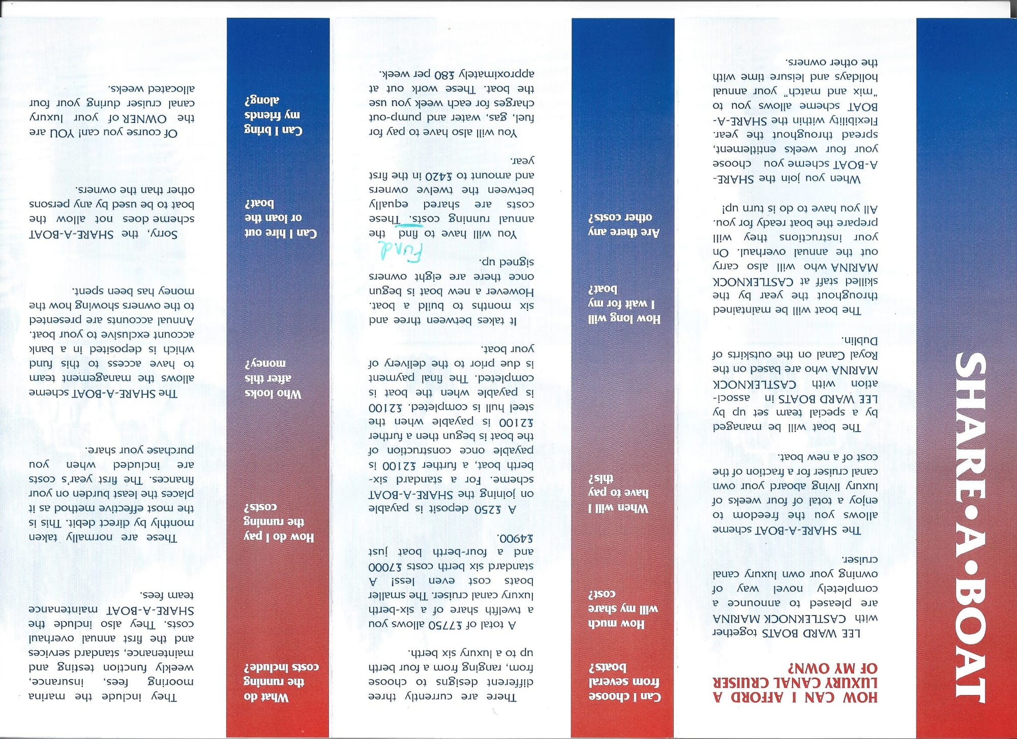 1997 Royal Canal Share A Boat brochure