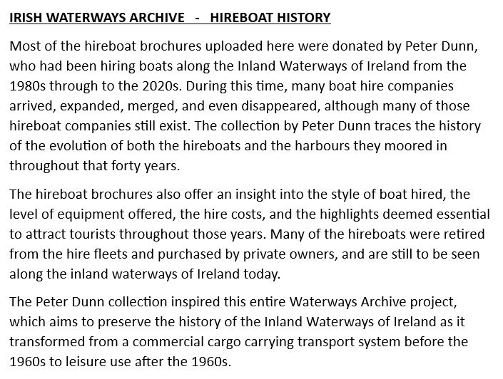 About Hireboat History - source of this archive