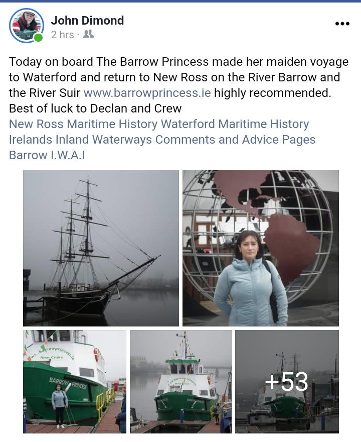 2022 03 River Barrow New Ross, Barrow Princess tour boat maiden voyage