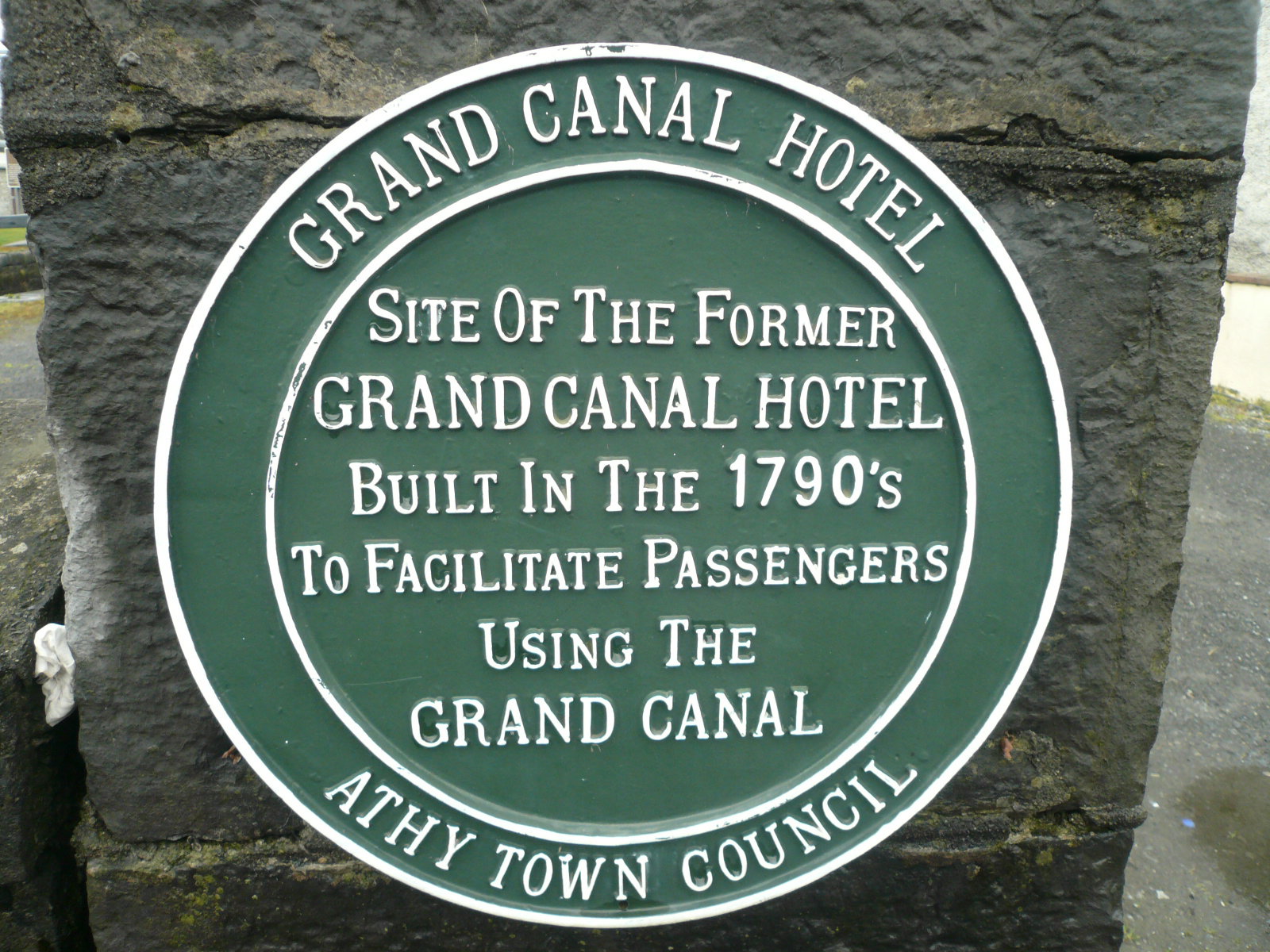 2020 08 23rd 06th Grand Canal Barrow Line Athy canal bridge plaque