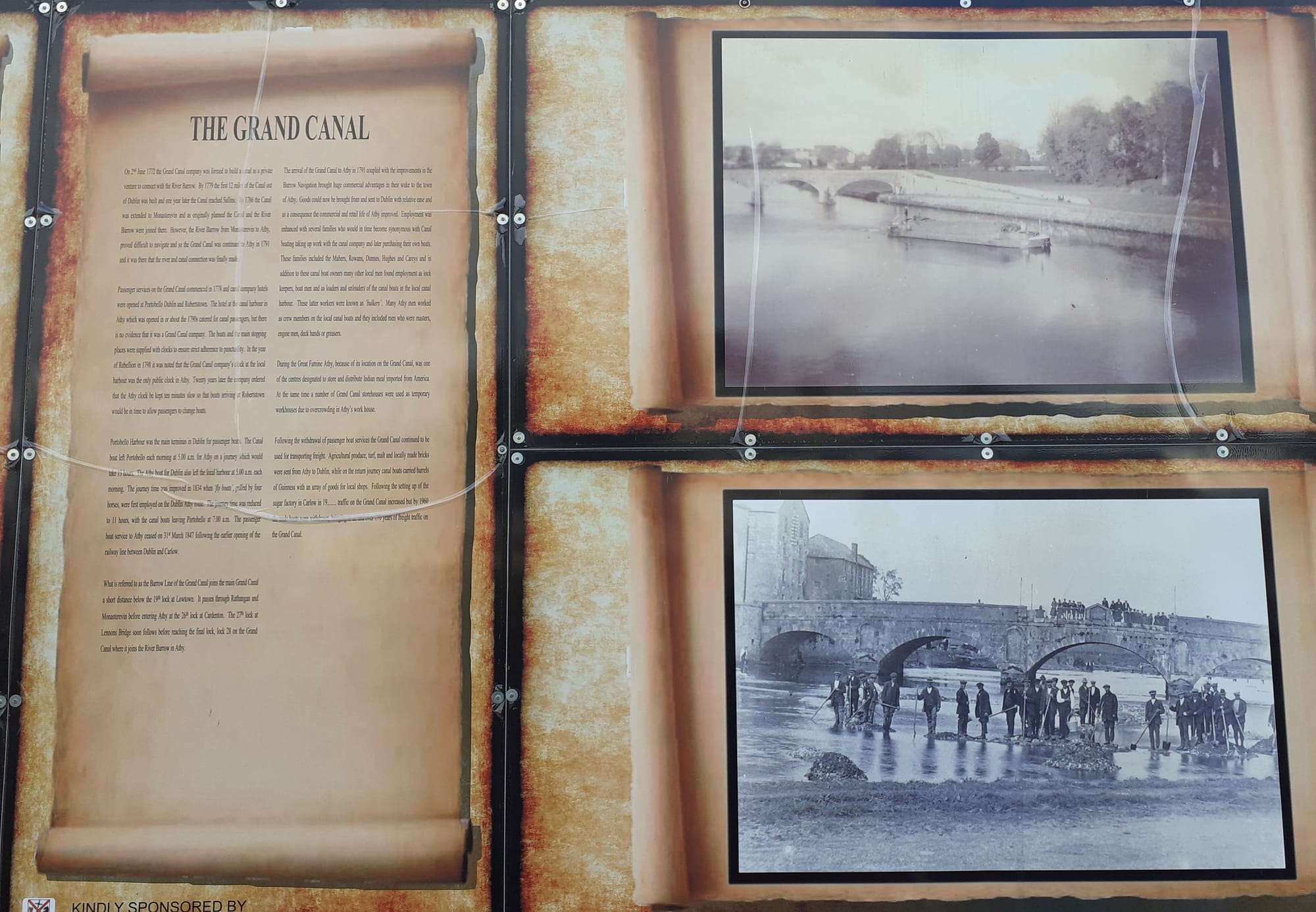 2022 10 06th Grand Canal Barrow Line Athy history display