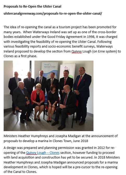 2026 03 Ulster Canal project plans from internet sources