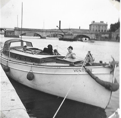 1938 River Shannon Athlone looking upstream mv Venture by Alec Bell