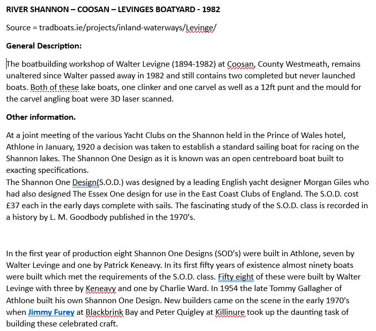 1982 River Shannon Coosan Walter Levinge