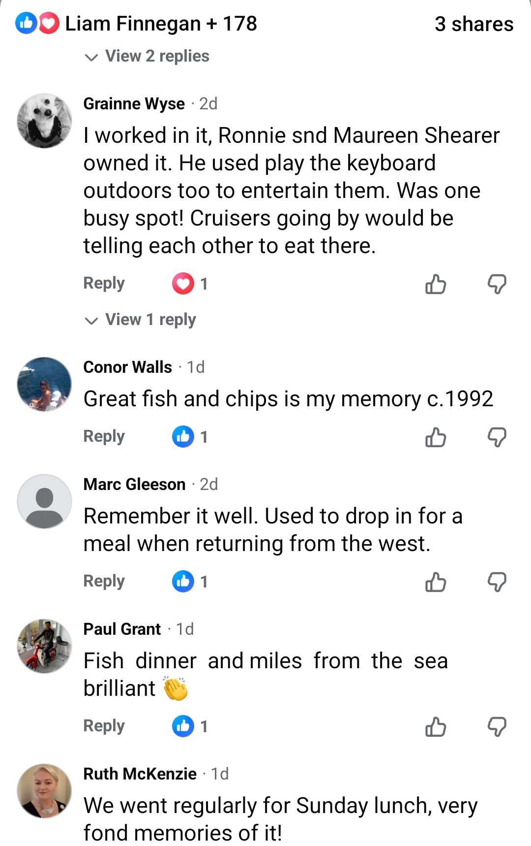 1998 River Shannon Lanesborough Ronnie Shearers Flagship restaurant FB posts