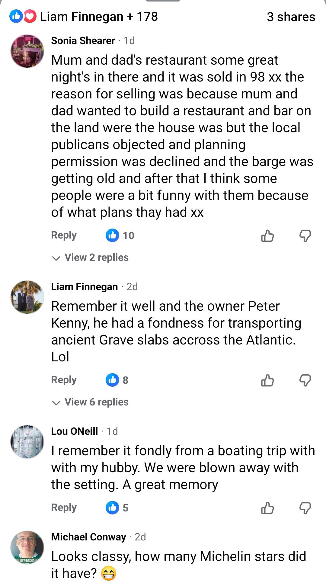 1998 River Shannon Lanesborough Ronnie Shearers  restaurant FB posts