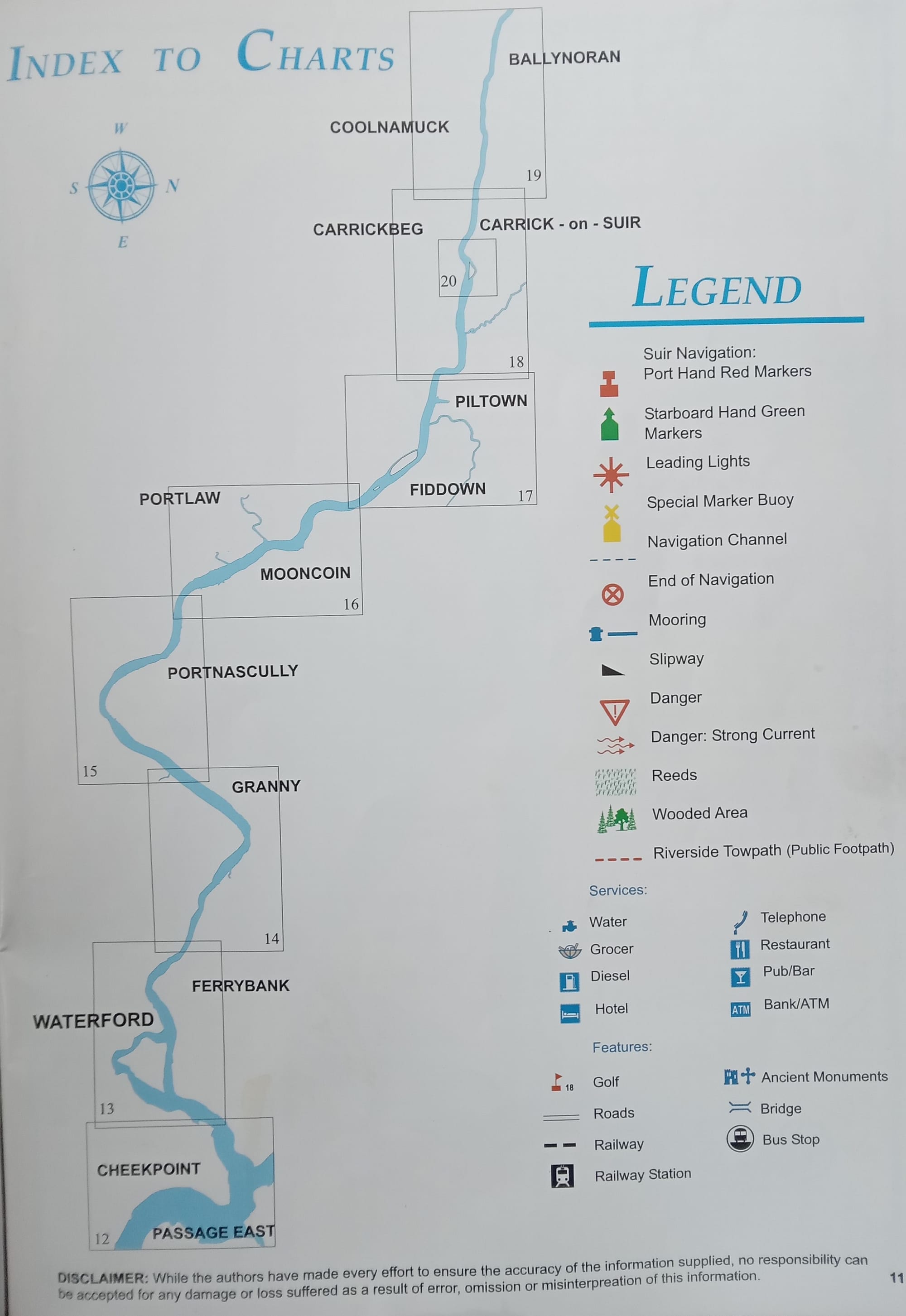 2025 04 18th River Suir charts, Cheek Point to Carrick on Suir