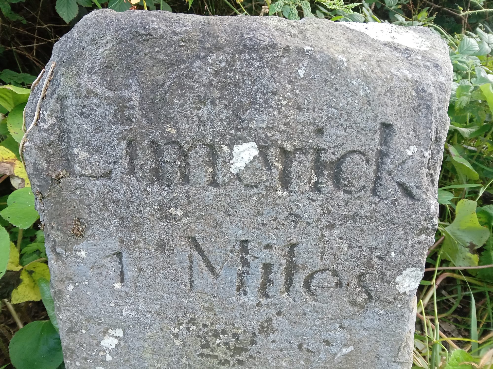 2025 08 07th River Shannon Limerick, Limerick Canal, original mile marker stone