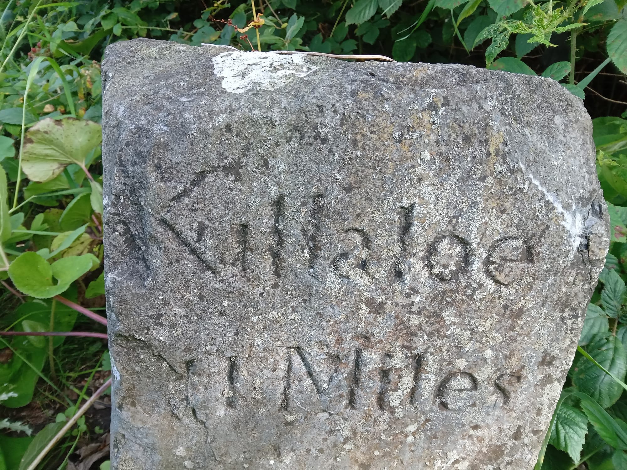 2025 08 07th River Shannon Limerick, Limerick Canal, original mile marker stone