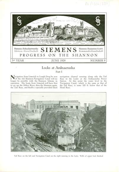 1929 06 River Shannon, Ardnacrusha hydroelectric power station, Siemens press release